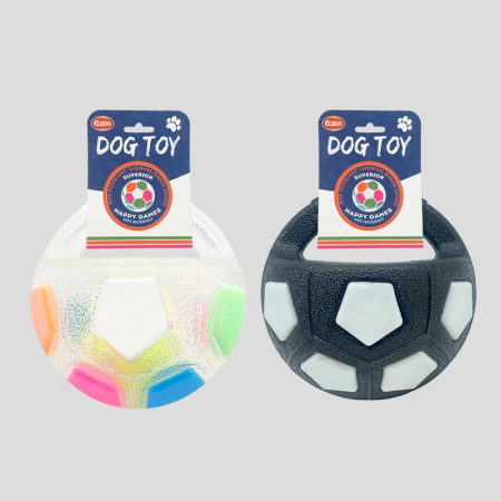 Qzee dog toy with a squeaking handle, a soccer toy that helps pets burn energy, entertain themselves, relieve boredom, and provide fun companionship.